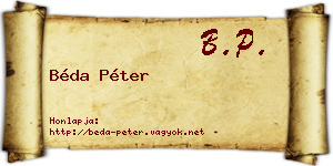 Béda Péter névjegykártya