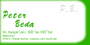 peter beda business card